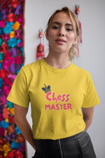 Yellow Regular Fit Tshirt - Chess Master Women Regular Fit Tshirt 180 Design | Women Fashion