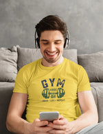 Gym Mode On Men Regular Fit Tshirt 180 Yellow Regular Fit Tshirt - Premium Cotton Men Wear