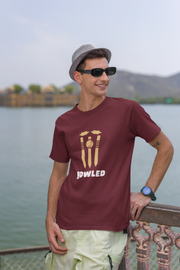 Premium Maroon Regular Fit Tshirt for Men - 180 GSM Cotton | Fullmoon Styles