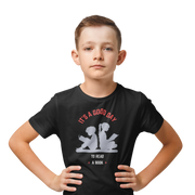 Good Day To Read Kids Regular Fit Tshirt 180 Black Regular Fit Tshirt - Premium Cotton Kids Wear