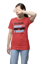 Rock N Roll With Music Women Oversized 210 Red Oversized - Premium Cotton Women Wear