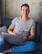 Comfortable Men Regular Fit Tshirt in Gray - 180 GSM | Fullmoon Styles