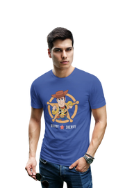 Toy Story Woody Sheriff Men Regular Fit Tshirt 180 Royal Blue Regular Fit Tshirt - Premium Cotton Men Wear