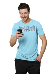 Comfortable Men Regular Fit Tshirt in Sky Blue - 180 GSM | Fullmoon Styles