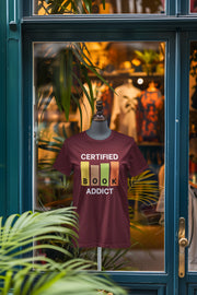 Maroon Regular Fit Tshirt - Certified Book Addict Women Regular Fit Tshirt 180 Design | Women Fashion