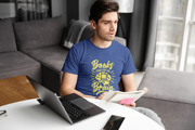 Books Food For Brain Men Regular Fit Tshirt 180 Royal Blue Regular Fit Tshirt - Premium Cotton Men Wear
