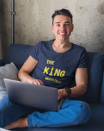 King Never Falls Men Regular Fit Tshirt 180 Navy Blue Regular Fit Tshirt - Premium Cotton Men Wear