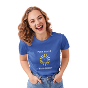 Chess Plan Wisely Women Regular Fit Tshirt 180 Royal Blue Regular Fit Tshirt - Premium Cotton Women Wear