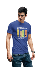 Certified Book Addict Men Regular Fit Tshirt 180 Royal Blue Regular Fit Tshirt - Premium Cotton Men Wear