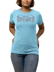 Women Regular Fit Tshirt - Batman Women Regular Fit Tshirt 180 Sky Blue | Fullmoon Styles