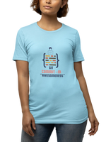 Comfortable Women Regular Fit Tshirt in Sky Blue - 180 GSM | Fullmoon Styles
