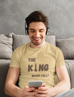 Comfortable Men Regular Fit Tshirt in Beige - 180 GSM | Fullmoon Styles
