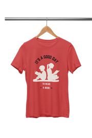 Red Regular Fit Tshirt - Good Day To Read Men Regular Fit Tshirt 180 Design | Men Fashion