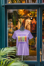 Lavender Regular Fit Tshirt - Certified Book Addict Women Regular Fit Tshirt 180 Design | Women Fashion