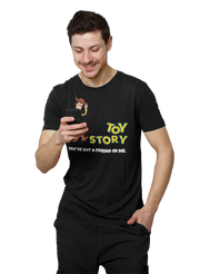 Toy Story Woody Men Oversized 210 Black Oversized - Premium Cotton Men Wear