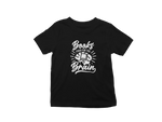 Kids Regular Fit Tshirt - Books Food For Brain Kids Regular Fit Tshirt 180 Black | Fullmoon Styles