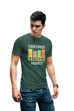 Bottle Green Regular Fit Tshirt - Certified Book Addict Men Regular Fit Tshirt 180 Design | Men Fashion