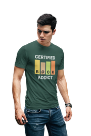 Bottle Green Regular Fit Tshirt - Certified Book Addict Men Regular Fit Tshirt 180 Design | Men Fashion