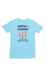Men Regular Fit Tshirt - Waiting For Command Men Regular Fit Tshirt 180 Sky Blue | Fullmoon Styles