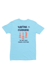 Men Regular Fit Tshirt - Waiting For Command Men Regular Fit Tshirt 180 Sky Blue | Fullmoon Styles