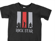 Kids Regular Fit Tshirt - Rock Star Kids Regular Fit Tshirt 180 Black | Fullmoon Styles