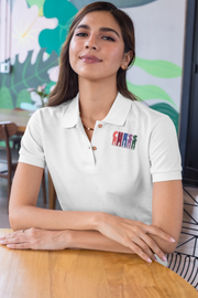 Premium White Polo Shirt for Women - 220 GSM Cotton | Fullmoon Styles