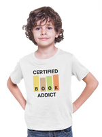 Certified Book Addict Kids Regular Fit Tshirt 180 White Regular Fit Tshirt - Premium Cotton Kids Wear