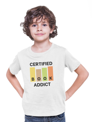 Certified Book Addict Kids Regular Fit Tshirt 180 White Regular Fit Tshirt - Premium Cotton Kids Wear