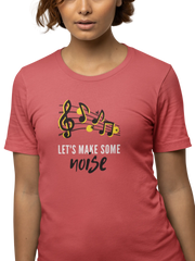 Lets Make Some Noise Women Oversized 240 Red Oversized - Premium Cotton Women Wear