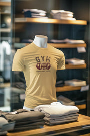 Beige Regular Fit Tshirt - Gym Mode On Men Regular Fit Tshirt 180 Design | Men Fashion
