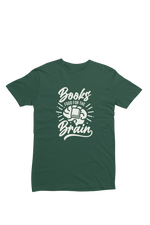 Books Food For Brain Men Regular Fit Tshirt 180 Bottle Green Regular Fit Tshirt - Premium Cotton Men Wear