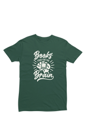 Books Food For Brain Men Regular Fit Tshirt 180 Bottle Green Regular Fit Tshirt - Premium Cotton Men Wear
