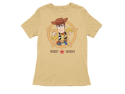 Women Regular Fit Tshirt - Toy Story Woody Sheriff Women Regular Fit Tshirt 180 Beige | Fullmoon Styles