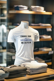 White Regular Fit Tshirt - Chess Choose Your Weapon Men Regular Fit Tshirt 180 Design | Men Fashion