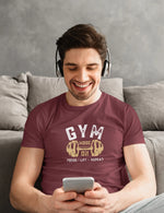 Gym Mode On Men Regular Fit Tshirt 180 Maroon Regular Fit Tshirt - Premium Cotton Men Wear