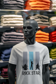 White Regular Fit Tshirt - Rock Star Men Regular Fit Tshirt 180 Design | Men Fashion