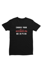 Men Regular Fit Tshirt - Chess Choose Your Weapon Men Regular Fit Tshirt 180 Black | Fullmoon Styles
