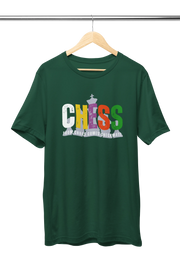 Men Regular Fit Tshirt - Chaos Checkmate Men Regular Fit Tshirt 180 Bottle Green | Fullmoon Styles