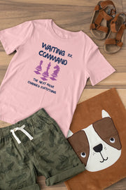 Kids Regular Fit Tshirt - Waiting For Command Kids Regular Fit Tshirt 180 Baby Pink | Fullmoon Styles