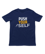 Women Regular Fit Tshirt - Push Yourself Women Regular Fit Tshirt 180 Navy Blue | Fullmoon Styles