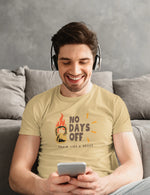 No Days Off Men Regular Fit Tshirt 180 Beige Regular Fit Tshirt - Premium Cotton Men Wear