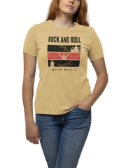 Rock N Roll With Music Women Oversized 240 Beige Oversized - Premium Cotton Women Wear