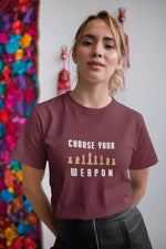 Comfortable Women Regular Fit Tshirt in Maroon - 180 GSM | Fullmoon Styles