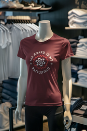 Women Regular Fit Tshirt - Battlefield Women Regular Fit Tshirt 180 Maroon | Fullmoon Styles