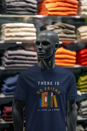 Navy Blue Regular Fit Tshirt - As Loyal As Book Men Regular Fit Tshirt 180 Design | Men Fashion