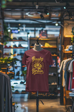 Maroon Regular Fit Tshirt - Books Food For Brain Women Regular Fit Tshirt 180 Design | Women Fashion