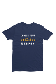 Men Regular Fit Tshirt - Chess Choose Your Weapon Men Regular Fit Tshirt 180 Navy Blue | Fullmoon Styles