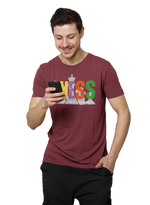 Maroon Regular Fit Tshirt - Chaos Checkmate Men Regular Fit Tshirt 180 Design | Men Fashion