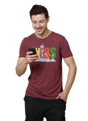 Maroon Regular Fit Tshirt - Chaos Checkmate Men Regular Fit Tshirt 180 Design | Men Fashion