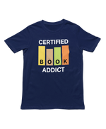 Men Regular Fit Tshirt - Certified Book Addict Men Regular Fit Tshirt 180 Navy Blue | Fullmoon Styles
